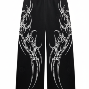 Cyber-Goth Wide-Leg Sweatpants
