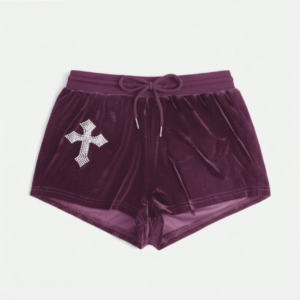 "Royal Cross" Velour Shorts