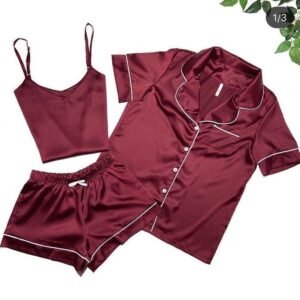 Crimson Silk Lounge Set