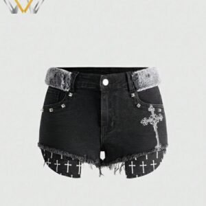 "Dark Angel" Gothic Denim Shorts